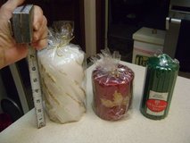3 Sealed Large Pillar Candles - Red, White, & Green in Kingwood, Texas